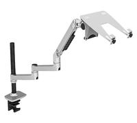 Support de Bureau en Aluminium V63CT for Ordinateur Portable Deux-en-Un, Support de Moniteur monté sur Bras Extra Long, Support d'ordinateur Portable à Mouvement Complet(V63CTS-450)