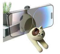 Support de bureau en forme de chat extensible - Résine - Figurine de chat noir - Support de téléphone paresseux - Décoration de bureau en résine pour appareils mobiles