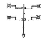 Support de Bureau entièrement réglable for écran LCD Quadruple | Convient for 4 écrans de 17 à 32 Pouces