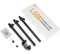 Support de bureau flexible à 3 niveaux avec bras extensibles, support de webcam pour appareil photo, panneau lumineux LED, microphone, anneau lumineux