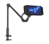 Support de bureau flexible et long pour téléphone et tablette, noir