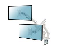 Support de bureau Full Motion pour 2 écrans PC 17''-32'' avec USB, Blanc