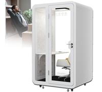 Support de bureau insonorisé avec éclairage LED - Cabine d'intimité portable pour réunions et études, idéal pour la maison ou le bureau