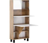 Support de Bureau Pliable HOMI Domestique Ordinateur Pliant Chêne Bordeaux / Blanc Brillant