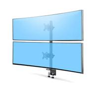 StarTech.com Support de Bureau pour 2 Moniteurs Empilés Verticalement, Double 49", Poids total 32kg, Pince en C, Support pour 2 Écrans, Système VESA à Dégagement Rapide, Écran Large 16:9/Ultrawide 32: