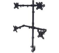 Support de bureau pour 4 écrans LCD Manhattan - Acier noir - Taille d'écran : 13"-32" Noir