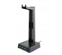 Support de bureau pour écouteurs, hub 3xUSB, rétro-éclairage LED