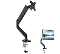 Support de Bureau pour Écran 13-32 Pouces en Alliage D’aluminium Noir | Bras à Ressort à Gaz, Pince Fournie, Charge 2-9kg, Épaisseur du Bureau Inférieure à 65mm