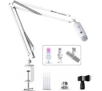 Support de bureau pour microphone Blue Yeti/Snowball/Hyperx Quadcast/ShureSM7B/SM58/MV7/Fifine/RODE/AT2040, Bietrun Metal réglable à 360° avec clip micro portable, adaptateur de 0,95 cm à 1,6 cm