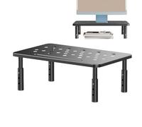 Support de bureau pour moniteur d'ordinateur, support de bureau d'ordinateur | Support en maille métallique avec 3 hauteurs réglables, support de moniteur d'ordinateur portable pour réduire la fatigue