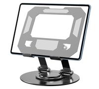 Support de bureau pour tablette : 6,3 x 5,91 x 4,57 pouces | support rotatif en acier au carbone réglable à 360 degrés, design de levage pliable, support durable pour lecteurs électroniq