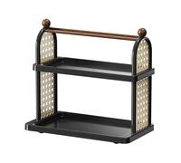 Support De Bureau pour Tasses, Rangement À Deux Couches, Plastique Polyvalent, Étagère Organisateur,Noir,Second Floor