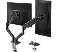 Support De Bureau Réglable À Ressort À Gaz Pour 2 Moniteurs, Bras De Moniteur Robuste Jusqu'À 34"", Peut Supporter Jusqu'À 9 Kg, Trous De Montage Maximum 100 X 100 Mm (Gsmp002N), Noir