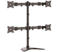 StarTech.com Support de bureau articulé pour quatre écrans à fixation VESA jusqu'à 27" - Support moniteur réglable multi-écrans - Acier pied - pour 4 moniteurs - noir
