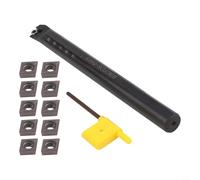 Support de burin de tour S16Q-SCLCR09 avec plaques de coupe réversibles CCMT09T304, tige de 16 mm pour tour CNC, en acier allié avec clé T15