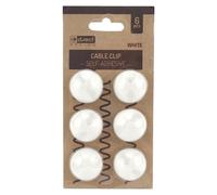 Support de câble autocollant Clips de fixation de câble 6 pièces blanc