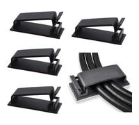 Support de câble autocollant pour plusieurs câbles, paquet de 10, noir