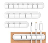 Support de câbles Clips de câbles, 3 pièces de gestion de câbles, Avec 2 couleurs de câble-organisateur pour bureau, câbles d'alimentation, câbles de charge USB, chargeurs, câbles audio