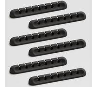 Support de câbles Clips de câbles, 7 fentes(6 PCS) kabelmanagement Autocollant Organisateur de Câbles Polyvalent Set de Gestion de Câbles