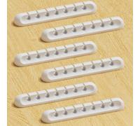 Support de câbles Clips de câbles, 7 fentes(6 PCS) kabelmanagement Autocollant Organisateur de Câbles Polyvalent Set de Gestion de Câbles