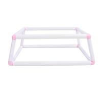 Support de cadre à broder à clipser à double couche, support de cerceau pour point de croix au design portable, rack en plastique pour travaux d’aiguilletage et de peinture sur (Rose)