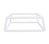 Support de cadre à broder à double couche à clipser, support de cerceau de point de croix avec rangée en plastique portable pour travaux d’aiguille, comprend 20 accessoires pour (Blanche)