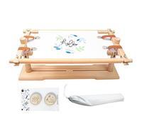 Support de cadre de plateau tournant réglable - prisonnier croisé multifonctionnel en bois de Beech | Porte-fenêtre à broder libre pour l'artisanat, la couture DIY, la broderie, la courtepointe et