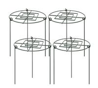 Support de, Cages de Jardin réglables en métal, Anneaux de Support de Fleurs Demi-Ronds, Lot de 4 Cadres résistants à la Rouille avec Un Flexible pour pivoines, Roses, tomates en Plein air