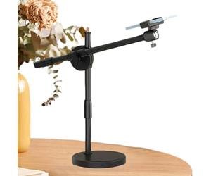 Support de caméra au-dessus de la tête, lumière d'anneau de selfie avec support,Anneau lumineux pour selfie avec support | Bras articulé pour caméra, éclairage vidéo à LED pour l'enseignement