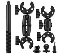 Support de caméra d'action pour moto et vélo pour Insta 360 GoPro Hero DJI | Support de barre d'extension de 124 cm pour vélo VTT ATV pour Insta360 X5 X4 X3 X6 GoPro Hero DJI Osmo Pocket 4 3