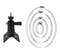 Support de caméra de sécurité pour Arlo for Wyze for Blink - Support mural réglable à 360° en acier inoxydable pour poteau de serrage extérieur 50-200 mm (noir)