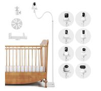 Support de Caméra pour Bébé, Support Babyphone Universel Réglable 90-170cm | Support Caméra Bébé en Acier avec Col de Cygne, Flexible Rotation à 360°, Rotule 1/4", comme Support Babyphone pour Chambre