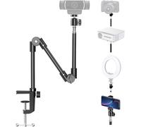 Support de Caméra Webcam avec Porte Téléphone, Support Projecteur 55cm Pliable Flexible Col de Cygne, Support Webcam pour Logitech C922 C930e C920S C920 C615 C960 Brio 4K, Gopro Hero 8 7 6 5