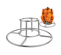 Support de canette de bière, grille de barbecue pour rôti de poulet entier avec support en acier inoxydable de qualité alimentaire, support anti-chute, support de four rond de rechange pour charbon de