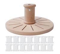 Support De Canette Pour Broderie Porte-Canette Rond En Bois Organisateur Rangement Hêtre Broderie, Tressage Cheveux, Couture