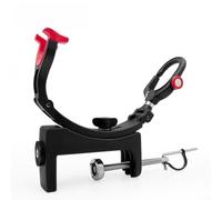 Support de canne à pêche à double tête en fibre de carbone pour bateaux Design pliable avec pivot à 360 degrés angles réglables et coussinets en caoutchouc souple pour éviter de glisser Noir