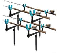 Support de canne à pêche à la carpe en aluminium - Rotation bidirectionnelle de 25 cm - Barres transversales UK (trois têtes)