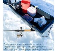 Support De Canne À Pêche - Métal Léger De Haute Résistance - Support De Canne pour Abri De Glace Et Traîneau - pour Le Pêcheur Les Hommes Le Papa Le Petit Ami Le l'hiver L'Extérieur Le Voyage