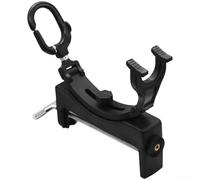 Support de canne à pêche portable avec rotation à 360° et réglage de l'inclinaison pour kayak, quai, jetée, sans perçage, support de serrage pour garde-corps de 5 à 12,7 cm, en plastique noir, en