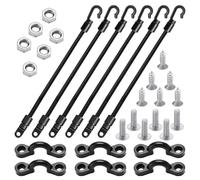 Support de canne à pêche pour bateau de pêch - 6 ensembles de sangles de canne, support à vis pour crochet de cordon élastique, accessoire de connecteur de pont portable, fourniture de-pêche à la