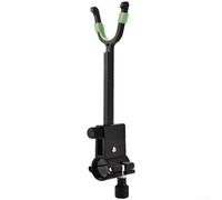 Support de canne à pêche robuste avec fourchette en forme de U, ressort de tension réglable, siège de moulinet anti-traînée et coussinet antidérapant en silicone (noir)