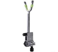 Support de canne à pêche robuste avec fourchette en forme de U, ressort de tension réglable, siège de moulinet anti-traînée et coussinet antidérapant en silicone (gris)