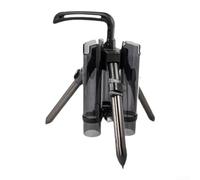 Support de canne à pêche, support portable en alliage d'aluminium avec hauteur réglable pour 3 à 5 cannes, base antidérapante stable (style long)