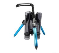 Support de canne à pêche, support portable en alliage d'aluminium avec hauteur réglable pour 3 à 5 cannes, base antidérapante stable (style long, bleu)