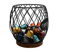 Support de capsules de café | Panier de rangement en métal | Organiseur pour plan de travail de cuisine, bureau et café | Récipient à capsules pour cuisine, dortoir et armoire