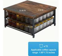 Support de capsules de café, tiroir de rangement de capsules K, boîte de rangement de capsules de café, rangement de capsules de café avec panier coulissant, marron