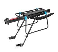 Support de cargaison vélo ajustable à libération rapide Porte-bagages arrière avec garde-boue construction en alliage d aluminium rails latéraux réflecteur rouge cordon élastique pour un transport séc