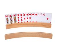 Support de Cartes à Jouer | Support de Rangement incurvé Mains Libres en Bois | 2 Supports de Poker Organisateur de Cartes Plateau Plateau Accessoires de Jeu de Cartes pour Poker, Canasta, Pinochle,