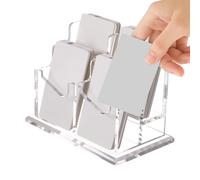 Support de cartes de visite pour bureau, en acrylique transparent, multi-fentes pour bureaux, zones de réception, espaces de réunion, espace de travail, d'exposition, maison