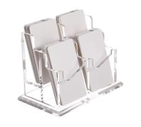 Support de cartes de visite pour bureau multi-fentes, 4 grilles verticales | Présentoir transparent pour cartes de visite, accessoires de présentation, bureau, exposition, maison, travail